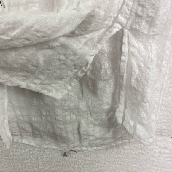 Sigrid Olson oversized white linen button down top. Size medium - Picture 4 of 8